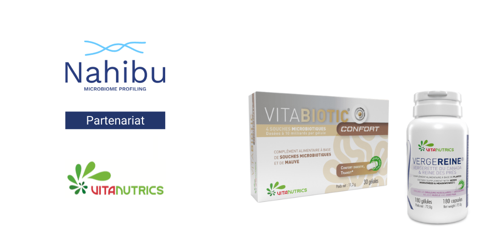 Partenariat entre Vitanutrics, distributeur de produits naturels de santé et Nahibu, spécialiste du microbiote intestinal