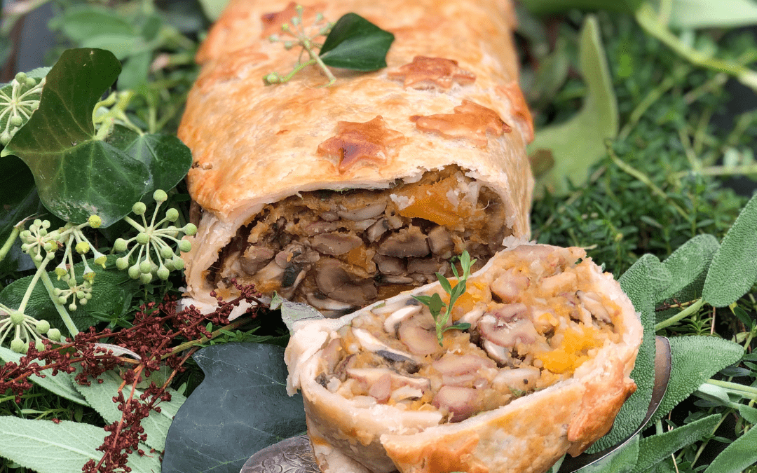 Vegetarian butternut squash puff pastry