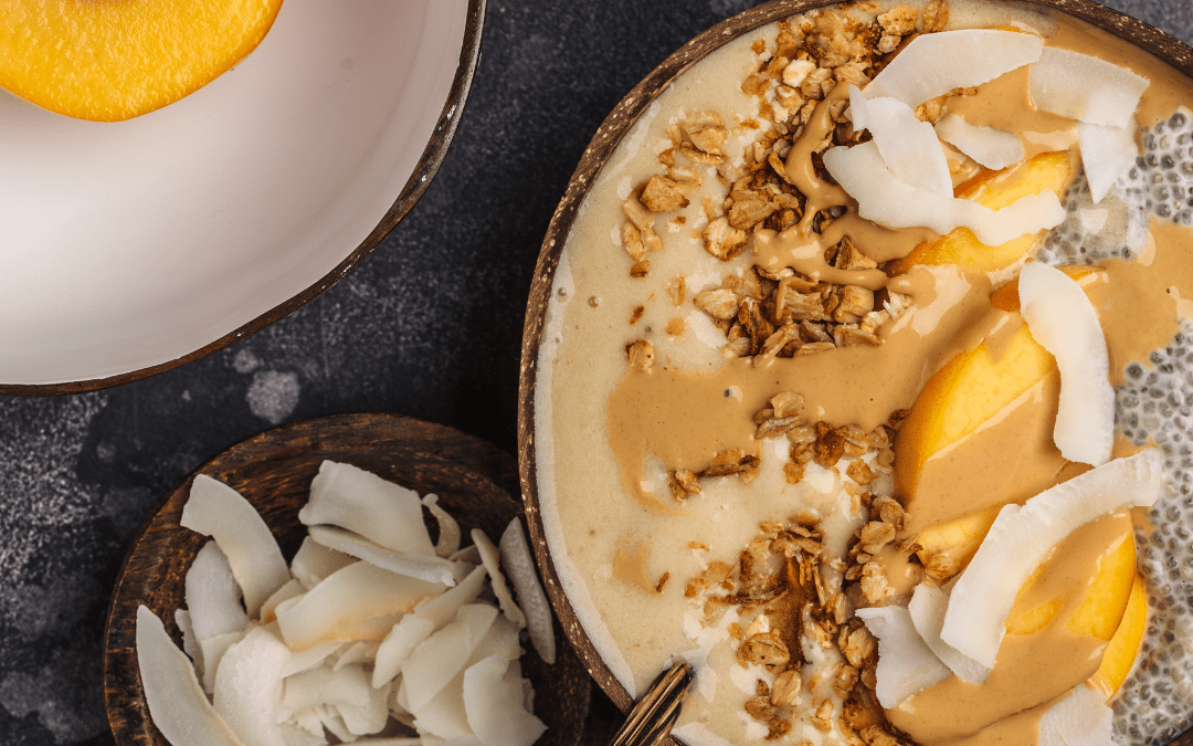 Peach smoothie bowl