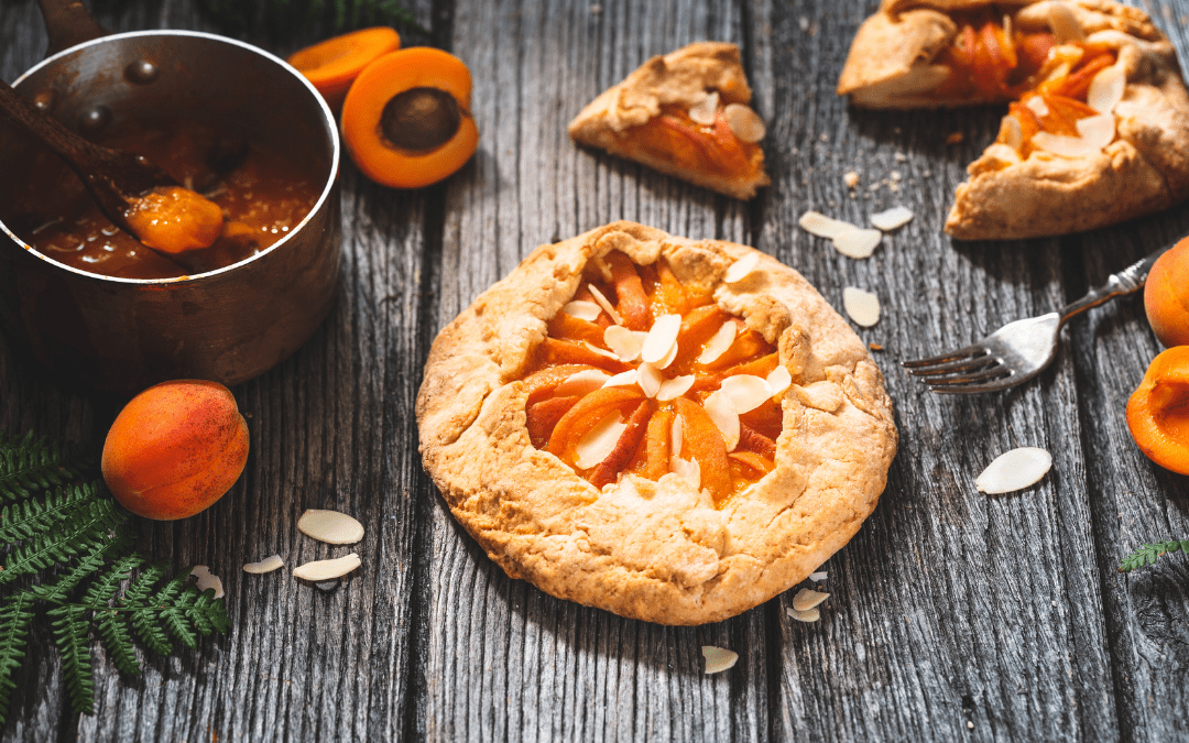 Rustic apricot and almond tart